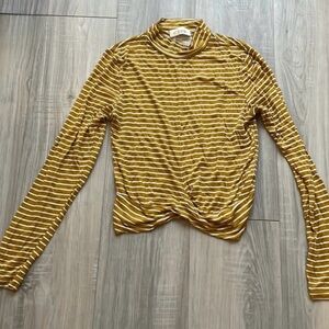 C’isa Women’s Long Sleeve Striped Mock Neck Top Size S